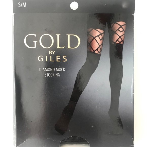 New Sexy British made Black Diamond Mock pantyhose - Picture 3 of 3